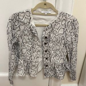 Olivaceous Snakeskin Print Jacket Size S